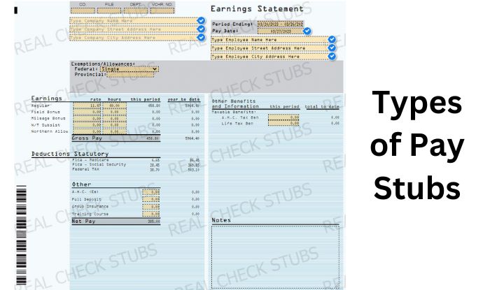 Types of Pay Stubs